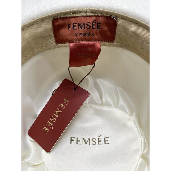 Femsee Wool Hat Sz Medium Cream Color Embroidery Band - Picture 10 of 16